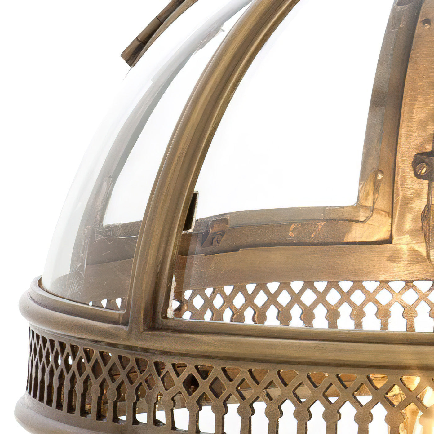 Lampa Wisząca Vintage z Okrągłym Kloszem Szklanym na Łańcuchu