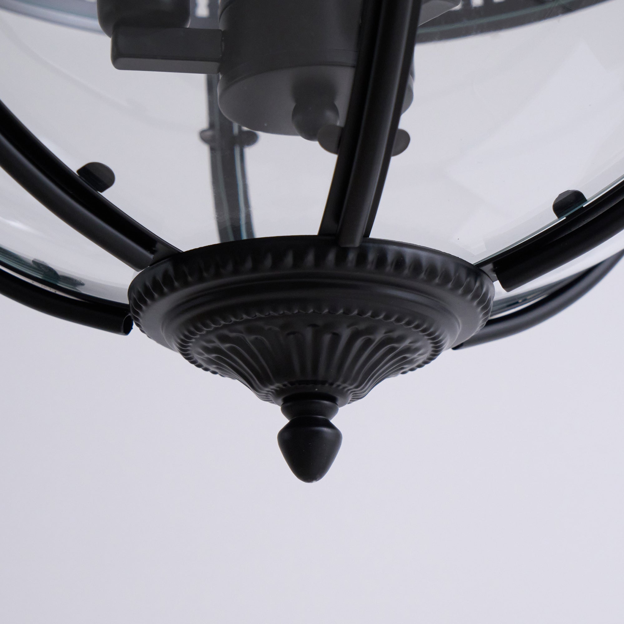 Lampa Wisząca Vintage z Okrągłym Kloszem Szklanym na Łańcuchu
