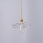 Lampa Wisząca Vintage z Szklanym Kloszem w Kształcie Kwiatu