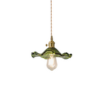 Lampa Wisząca Vintage z Szklanym Kloszem w Kształcie Kwiatu