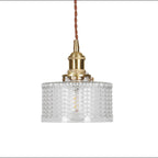 Lampa Wisząca Vintage z Teksturowanym Kloszem Szklanym ##POS:11##