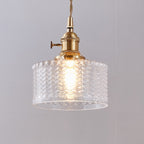 Lampa Wisząca Vintage z Teksturowanym Kloszem Szklanym