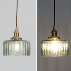 Lampa Wisząca Vintage z Teksturowanym Kloszem Szklanym