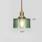 Lampa Wisząca Vintage z Teksturowanym Kloszem Szklanym
