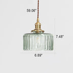 Lampa Wisząca Vintage z Teksturowanym Kloszem Szklanym