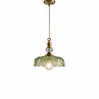 Lampa Wisząca Vintage ze Szklanym Kloszem w Kształcie Kwiatu