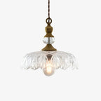 Lampa Wisząca Vintage ze Szklanym Kloszem w Kształcie Kwiatu