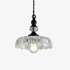 Lampa Wisząca Vintage ze Szklanym Kloszem w Kształcie Kwiatu