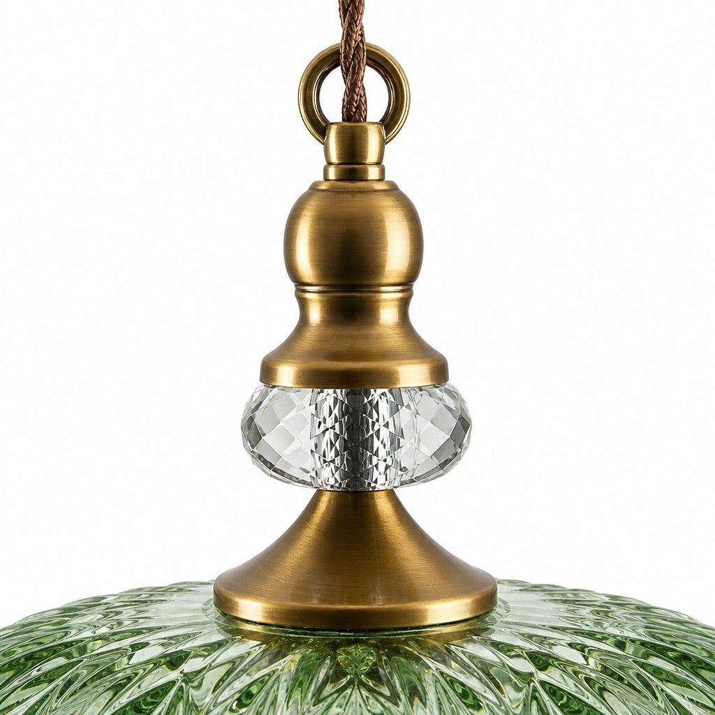 Lampa Wisząca Vintage ze Szklanym Kloszem w Kształcie Kwiatu