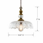 Lampa Wisząca Vintage ze Szklanym Kloszem w Kształcie Kwiatu