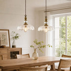 Lampa Wisząca Vintage ze Szklanym Kloszem w Kształcie Kwiatu