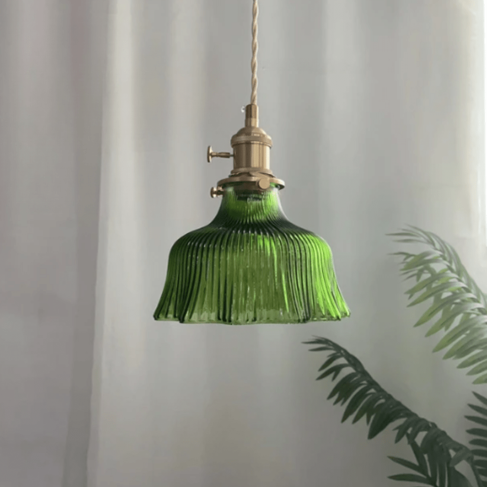Lampa Wisząca Vintage ze Szklanym Kloszem w Stylu Skandynawskim