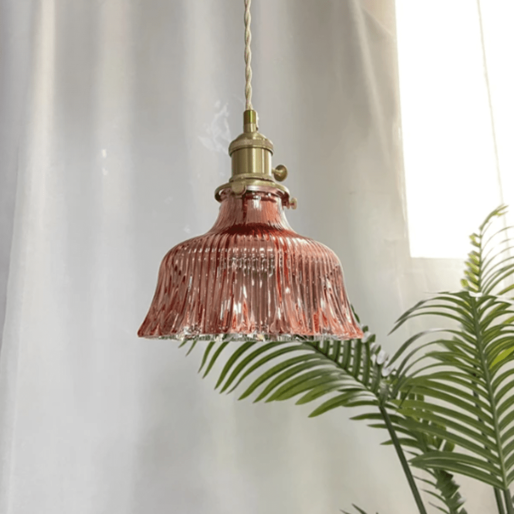 Lampa Wisząca Vintage ze Szklanym Kloszem w Stylu Skandynawskim