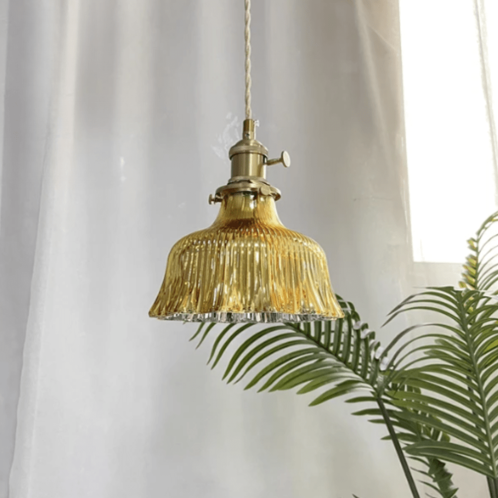 Lampa Wisząca Vintage ze Szklanym Kloszem w Stylu Skandynawskim