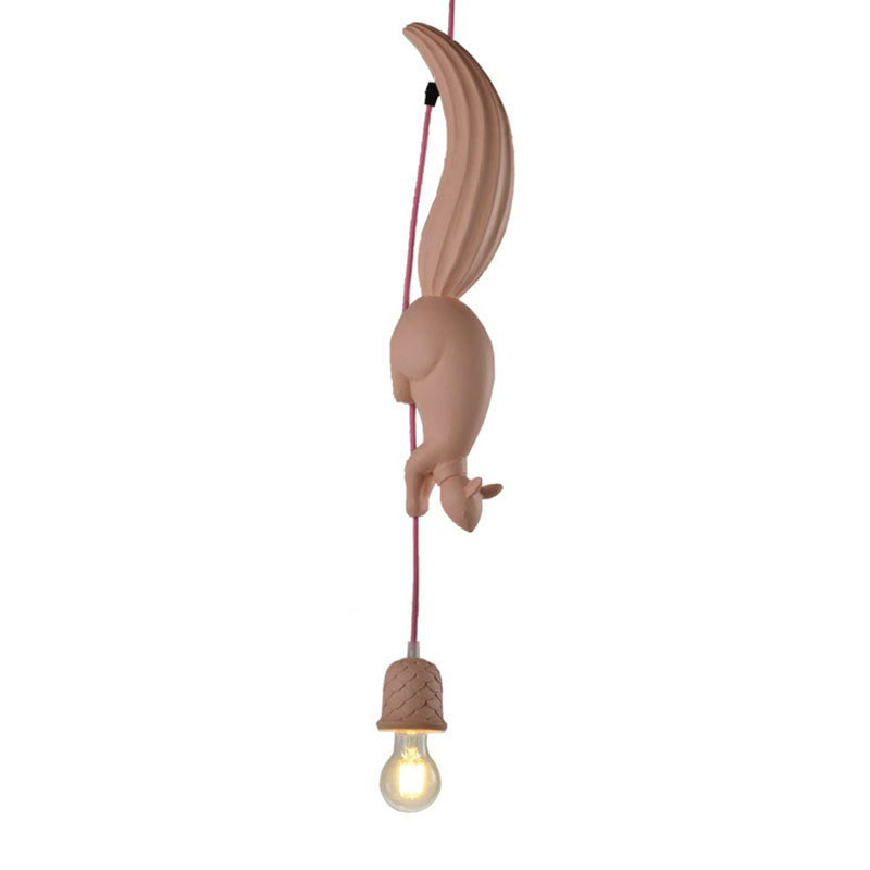 Lampa Wisząca z Figurką Wiewiórki Art Deco z Szyszką