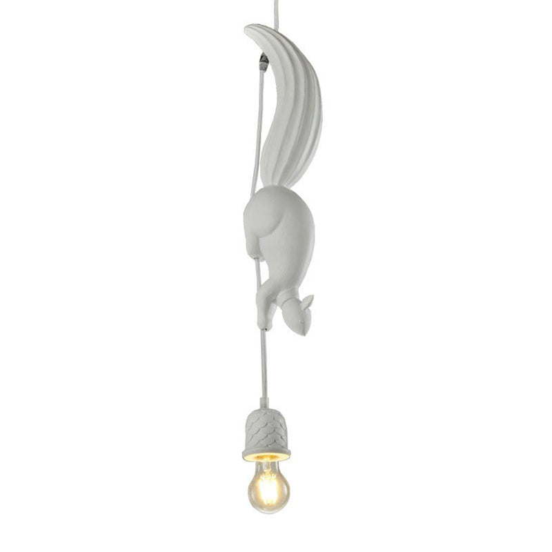 Lampa Wisząca z Figurką Wiewiórki Art Deco z Szyszką