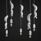 Lampa Wisząca z Figurką Wiewiórki Art Deco z Szyszką