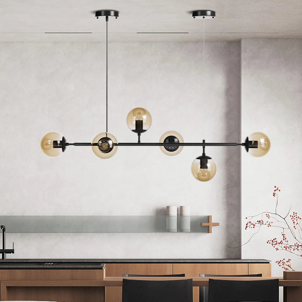 Lampa Wisząca ze Szklanymi Kulami Nowoczesna