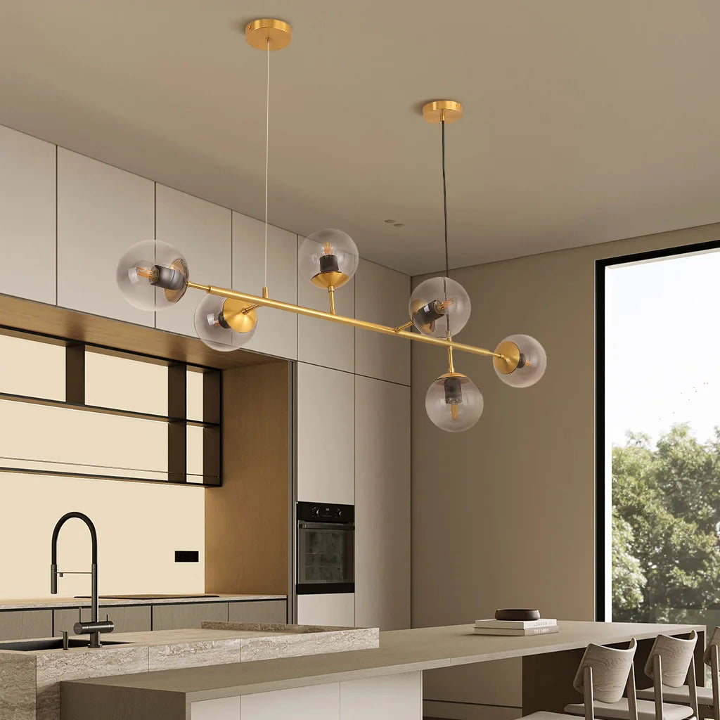 Lampa Wisząca ze Szklanymi Kulami Nowoczesna