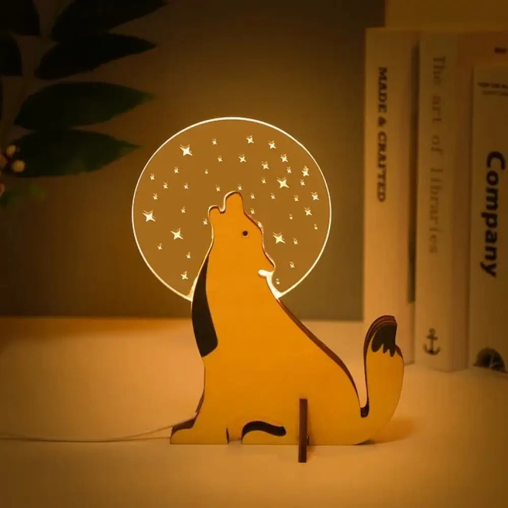 Lampka Nocna dla Dzieci z Motywem Zwierzęcia w Stylu Skandynawskim