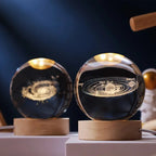 Lampka Nocna Kryształowa Kula z Grawerowaniem 3D LED USB