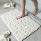 Mata Łazienkowa Antypoślizgowa z Wzorem Kamieni i Wkładem Memory Foam