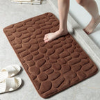 Mata Łazienkowa Antypoślizgowa z Wzorem Kamieni i Wkładem Memory Foam