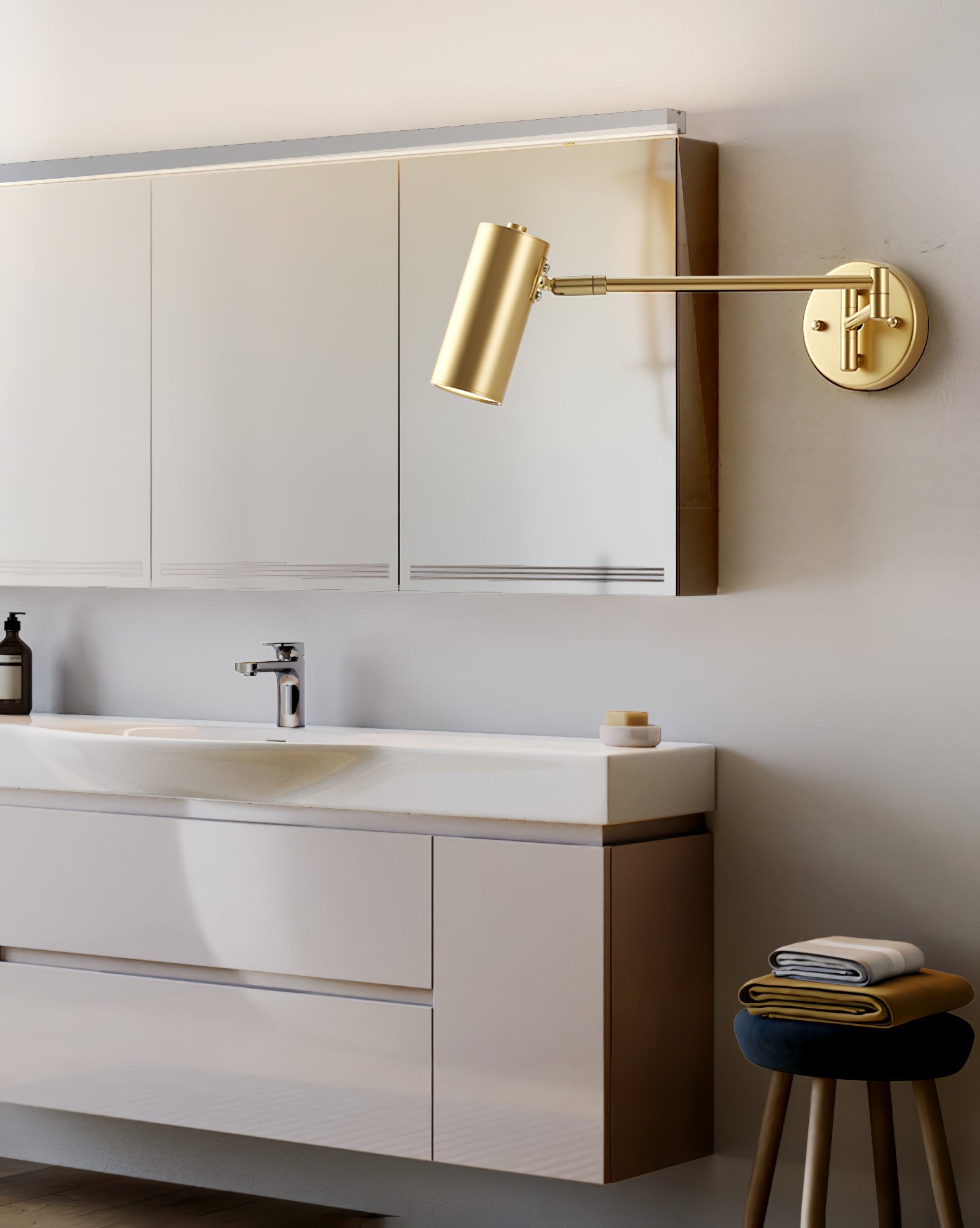 Nowoczesny Kinkiet z Regulowanym Ramieniem i Oświetleniem LED