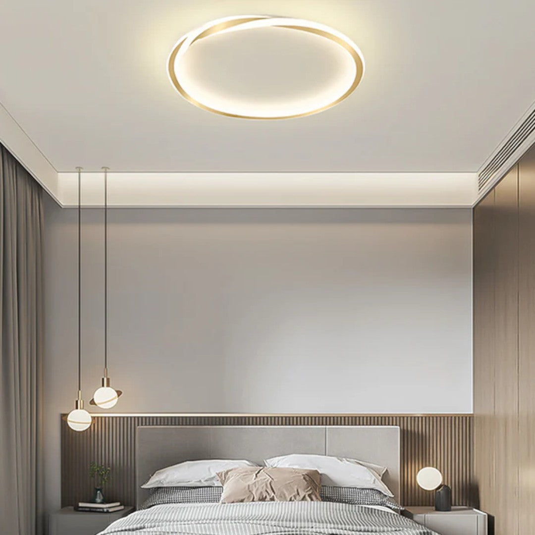 Okrągła Lampa Sufitowa Minimalistyczna ze Ściemnianiem
