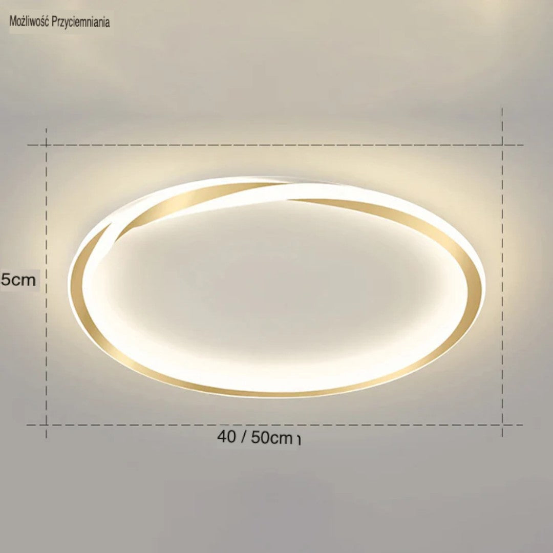 Okrągła Lampa Sufitowa Minimalistyczna ze Ściemnianiem