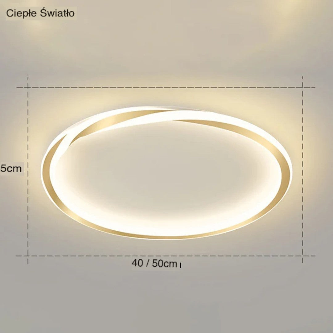 Okrągła Lampa Sufitowa Minimalistyczna ze Ściemnianiem