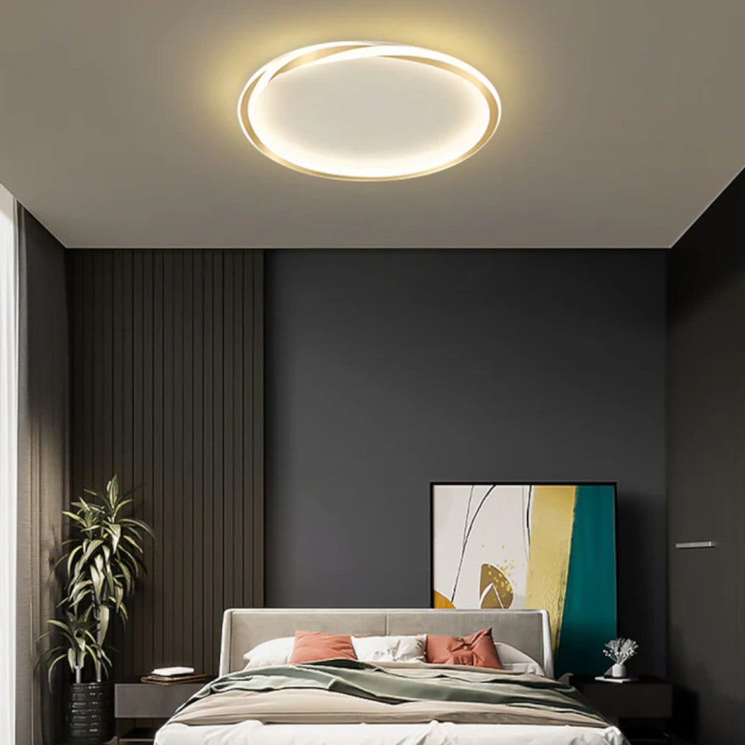 Okrągła Lampa Sufitowa Minimalistyczna ze Ściemnianiem