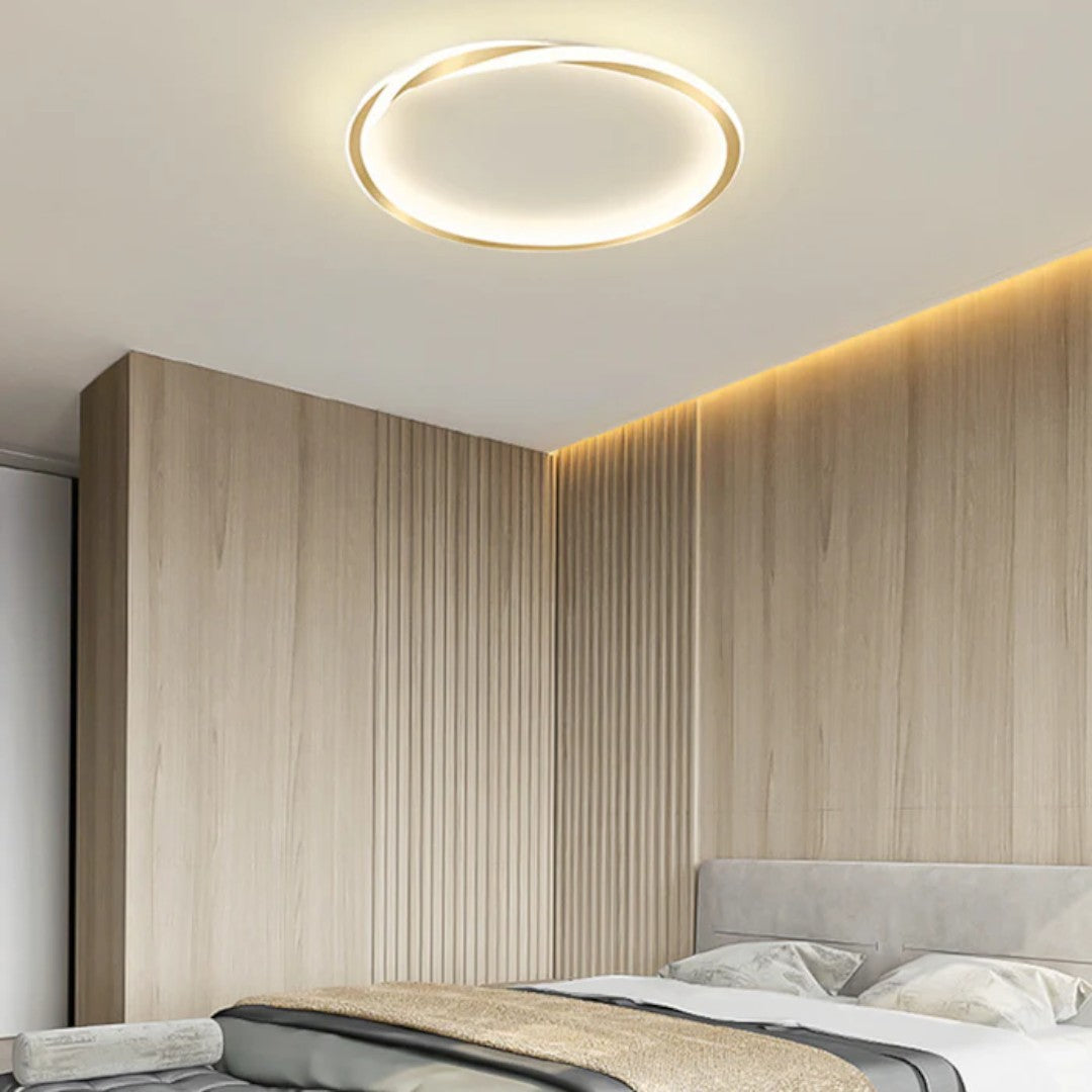 Okrągła Lampa Sufitowa Minimalistyczna ze Ściemnianiem