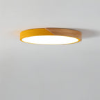 Plafon Sufitowy LED z Drewnianym Akcentem Okrągły i Kwadratowy