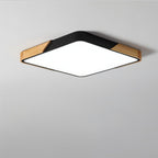 Plafon Sufitowy LED z Drewnianym Akcentem Okrągły i Kwadratowy