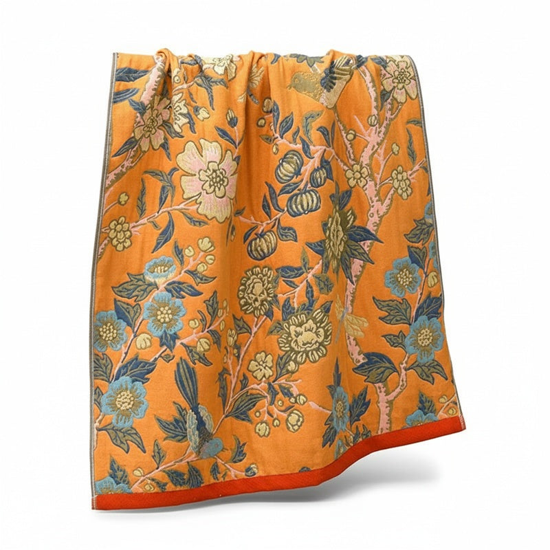 Ręcznik Kąpielowy z Kwiatowym Wzorem Dwustronny