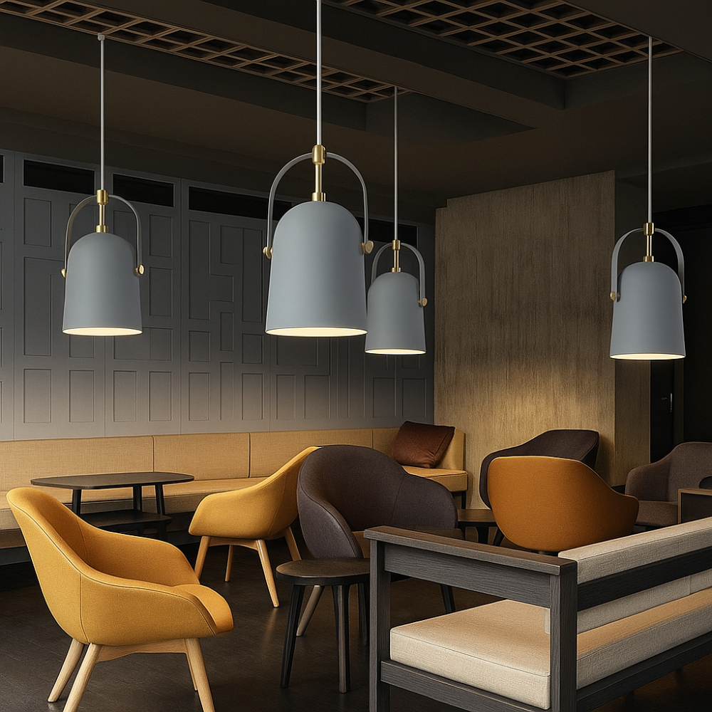 Skandynawska Lampa Wisząca z Regulowanym Kloszem