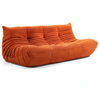 Sofa Trzyosobowa Retro z Pikowanym Oparciem bez Nóg