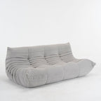 Sofa Trzyosobowa Retro z Pikowanym Oparciem bez Nóg