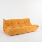 Sofa Trzyosobowa Retro z Pikowanym Oparciem bez Nóg