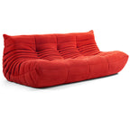 Sofa Trzyosobowa Retro z Pikowanym Oparciem bez Nóg