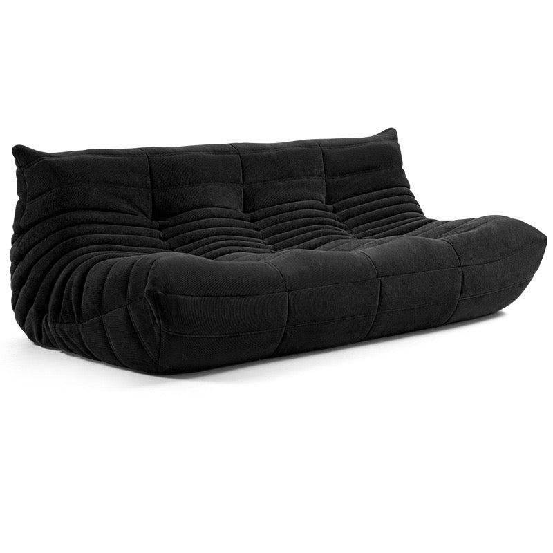 Sofa Trzyosobowa Retro z Pikowanym Oparciem bez Nóg