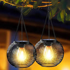 Solarna Lampa Ogrodowa Wisząca z Czujnikiem Zmierzchu i Metalową Siatką ##POS:9##