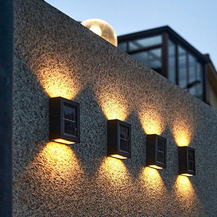 Solarna Lampa Ścienna Zewnętrzna z Efektem Góra-Dół w Zestawie 2 Sztuki ##POS:13##