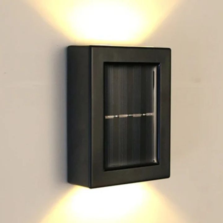 Solarna Lampa Ścienna Zewnętrzna z Efektem Góra-Dół w Zestawie 2 Sztuki