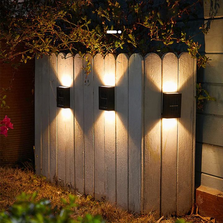 Solarna Lampa Ścienna Zewnętrzna z Efektem Góra-Dół w Zestawie 2 Sztuki