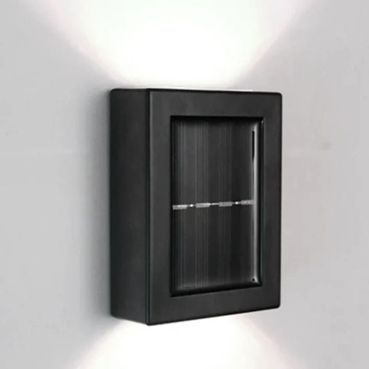Solarna Lampa Ścienna Zewnętrzna z Efektem Góra-Dół w Zestawie 2 Sztuki