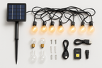 Solarne Lampki Ogrodowe na Sznurku z Żarówkami Kulowymi do Ogrodu i na Taras
