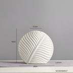 Wazon Ceramiczny Skandynawski z Motywem Liścia w Kształcie Koła