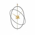 Zegar Ścienny Nowoczesny z Geometryczną Formą i Złotymi Wskazówkami